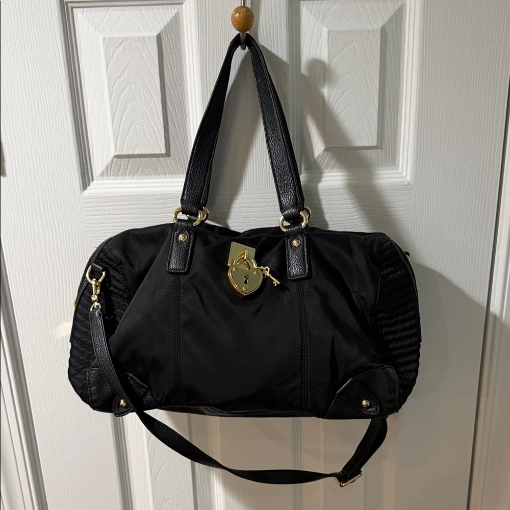 Juicy Couture nylon  shoulder bag black with heart padlock
